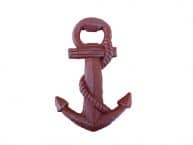 Rustic Red Whitewashed Cast Iron Anchor Bottle Opener 5
