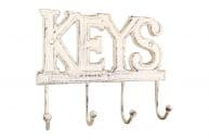 Whitewashed Cast Iron Keys Hooks 8