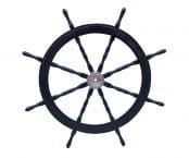 Deluxe Class Wood and Chrome Decorative Pirate Ship Steering Wheel 48