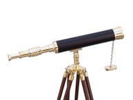 Floor Standing Brass-Leather Harbor Master Telescope 50