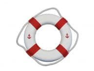 Classic White Decorative Anchor Lifering With Red Bands 10