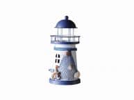 LED Lighted Decorative Metal Lighthouse with Seagull Christmas Ornament 6