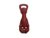 Rustic Red Whitewashed Cast Iron Lobster Bottle Opener 6