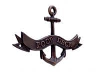 Antique Copper Poop Deck Anchor With Ribbon Sign 8
