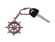 Antique Copper Ship Wheel Key Chain 5