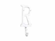 Whitewashed Cast Iron Letter R Alphabet Wall Hook 6