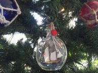 Bluenose Sailboat in a Glass Bottle Christmas Ornament 4