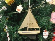 Wooden By The Sea Model Sailboat Christmas Tree Ornament