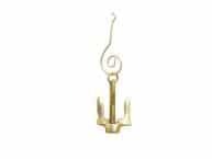 Solid Brass Navy Stockless Anchor Christmas Ornament 4