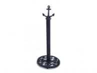 Rustic Dark Blue Cast Iron Anchor Extra Toilet Paper Stand 16
