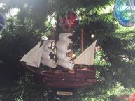 Wooden Mayflower Model Ship Christmas Tree Ornament