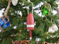 Wooden Red Maine Lobster Trap Buoy Christmas Tree Ornament