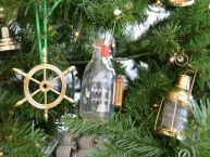 USS Constitution Model Ship in a Glass Bottle Christmas Tree Ornament