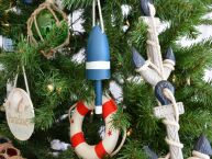 Wooden Blue Lobster Trap Buoy Christmas Tree Ornament