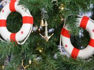 Brass Admiralty Pattern Anchor Christmas Tree Ornament