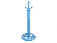 Rustic Light Blue Cast Iron Anchor Extra Toilet Paper Stand 16