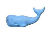 Rustic Light Blue Cast Iron Whale Paperweight 5