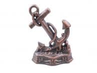 Set of 2 - Rustic Copper Cast Iron Anchor Book Ends 8