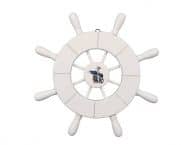White Decorative Ship Wheel With Seagull 9