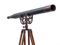 Floor Standing Bronzed With Leather Anchormaster Telescope 65