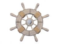 Rustic Decorative Ship Wheel With Seashell 9