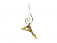 Solid Brass Dolphin Christmas Ornament 3