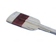 Wooden Rustic Manhattan Beach Decorative Squared Rowing Boat Oar with Hooks 50