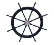 Deluxe Class Wood and Chrome Decorative Pirate Ship Steering Wheel 60