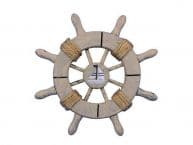 Rustic Decorative Ship Wheel With Sailboat 6