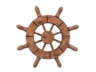Rustic Wood Finish Decorative Ship Wheel 6