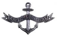 Antique Silver Cast Iron Anchor Captains Quarters Sign 8