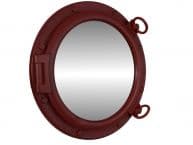 Dark Red Decorative Ship Porthole Mirror 20