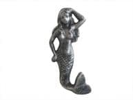 Antique Silver Cast Iron Mermaid Hook 6