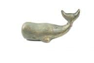 Antique Seaworn Bronze Cast Iron Whale Paperweight 5