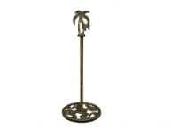 Rustic Gold Cast Iron Palm Tree Extra Toilet Paper Stand 17