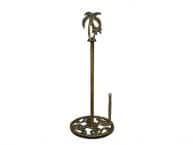 Rustic Gold Cast Iron Palm Tree Paper Towel Holder 17