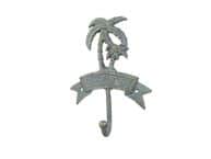 Antique Seaworn Bronze Cast Iron Palm Tree Beach Hook 8