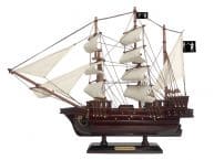 Wooden Black Barts Royal Fortune White Sails Pirate Ship Model 15