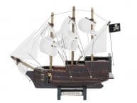 Wooden Black Pearl White Sails Model Pirate Ship 7