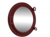 Dark Red Decorative Ship Porthole Mirror 15