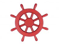 Red Decorative Ship Wheel 12