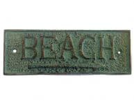 Antique Seaworn Bronze Cast Iron Beach Sign 9