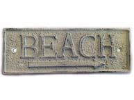 Whitewashed Cast Iron Beach Sign 9