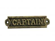 Antique Gold Cast Iron Captain Sign 6