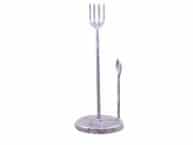 Rustic Silver Cast Iron Fork and Spoon Kitchen Paper Towel Holder 15