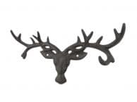 Cast Iron Deer Head Antlers Decorative Metal Wall Hooks 13