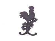 Cast Iron Rooster on a Branch Decorative Metal Wall Hook 9