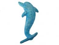 Light Blue Whitewashed Cast Iron Dolphin Hook 7