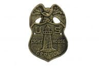 Antique Gold Cast Iron US Lighthouse Service Sign 9