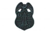 Seaworn Blue Cast Iron US Lighthouse Service Sign 9